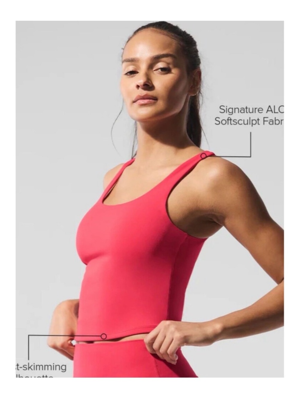 ALO Yoga Softsculpt Precision Tank in Candy Red - Picture 3 of 7